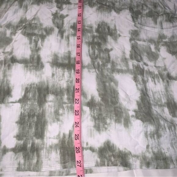 Time And Tru Womens XL Sleeveless Tie-Dye Top Green/White Rayon - Picture 5 of 6